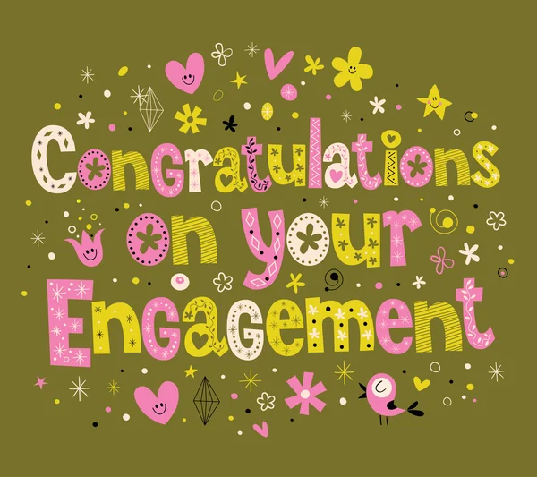 Congratulations on your engagement card — Stock Vector