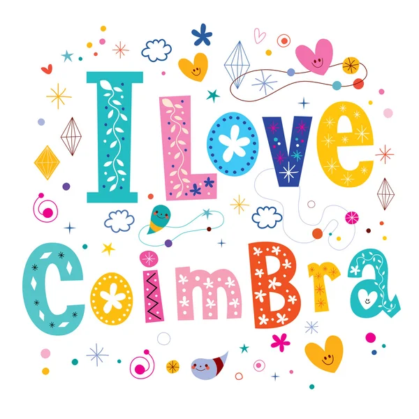 Ich liebe coimbra stadt in portugal — Stockvektor