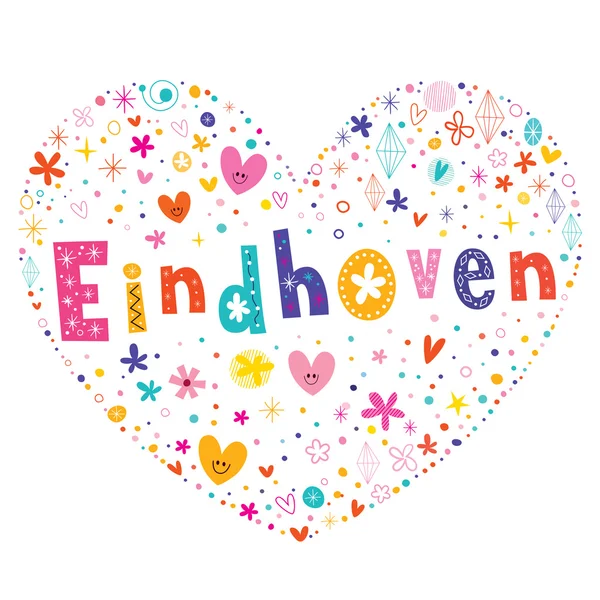 Eindhoven stad in het hart van Nederland vormige type belettering vector design — Stockvector