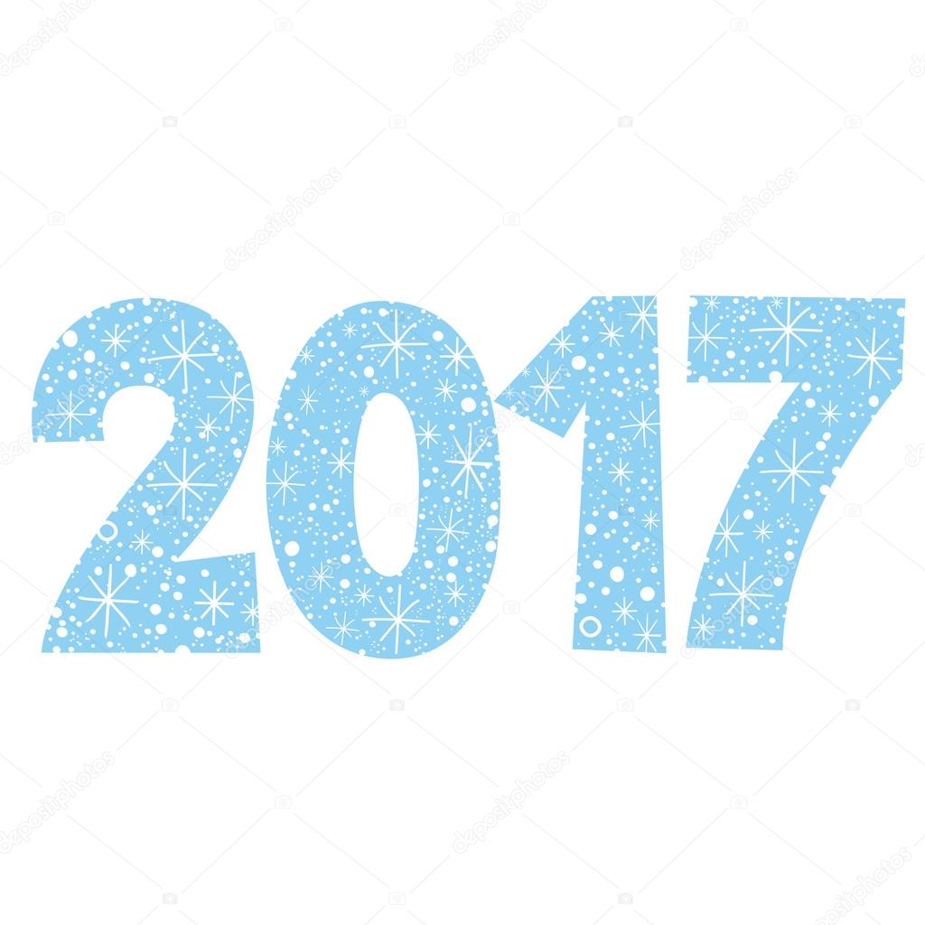 2017 year two thousand seventeen decorative number