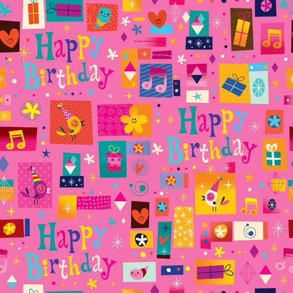 Happy Birthday seamless pattern — Stock Vector