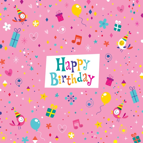 Tarjeta de felicitación feliz cumpleaños — Vector de stock