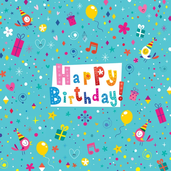 Feliz cumpleaños diseño de tarjeta de felicitación — Vector de stock