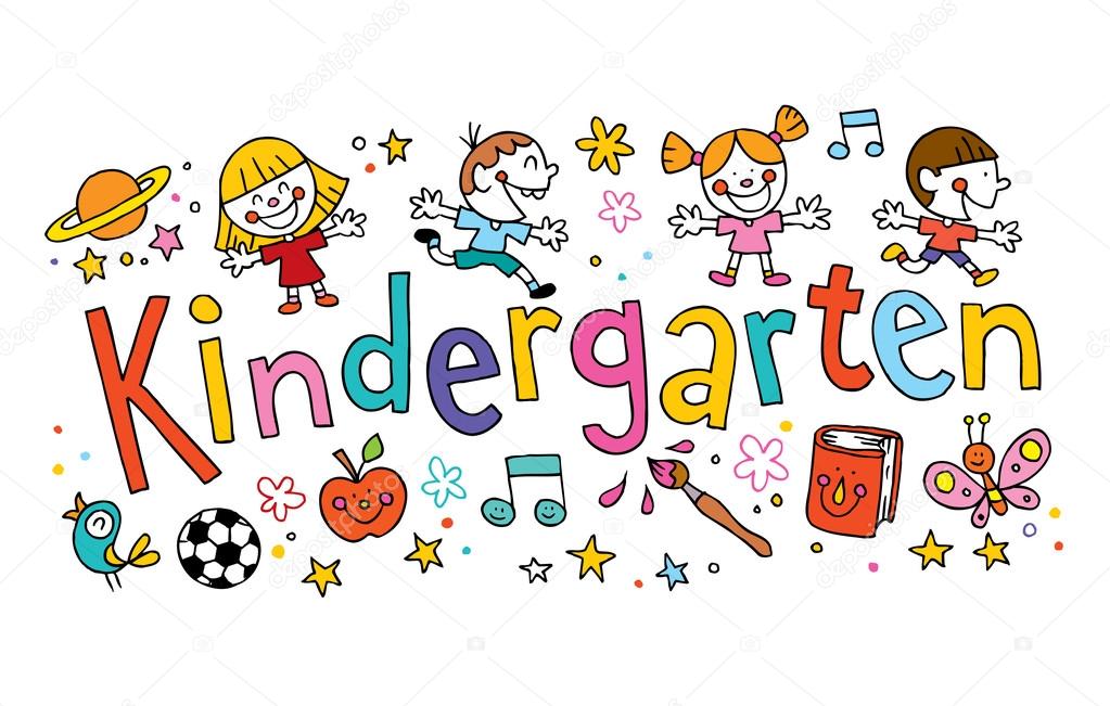 depositphotos 124201834 stock illustration kindergarten unique hand lettering with - Kindergarten Clip Art