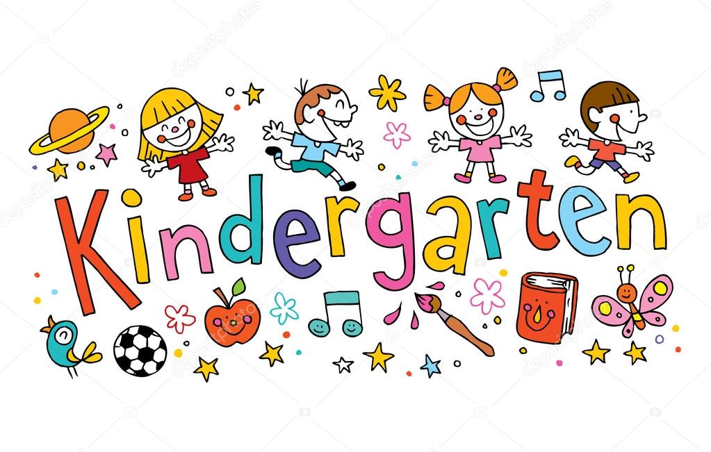 Kindergarten unique hand lettering with kids