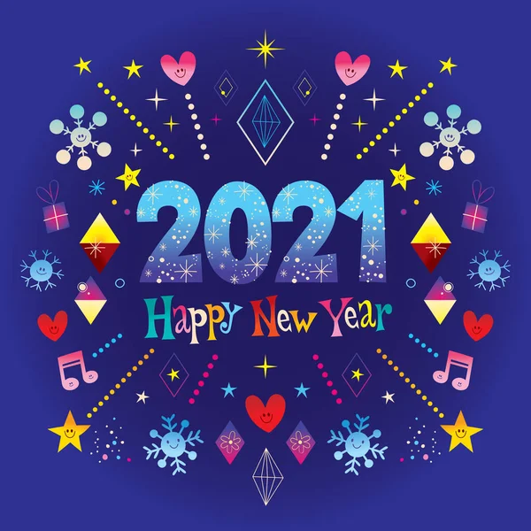 Feliz Año Nuevo 2021 Tarjeta Felicitación Vaya Extremadamente Impresionante — Archivo Imágenes Vectoriales