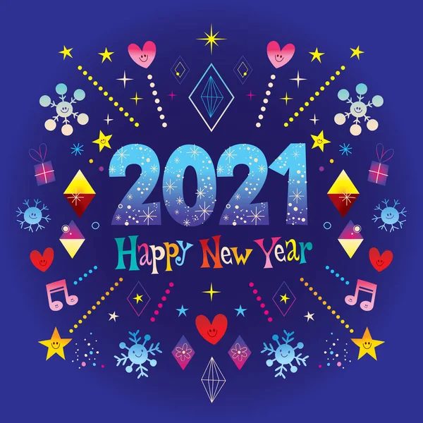 Felice Anno Nuovo 2021 Biglietto Auguri Accidenti Estremamente Impressionante Illustrazione Stock