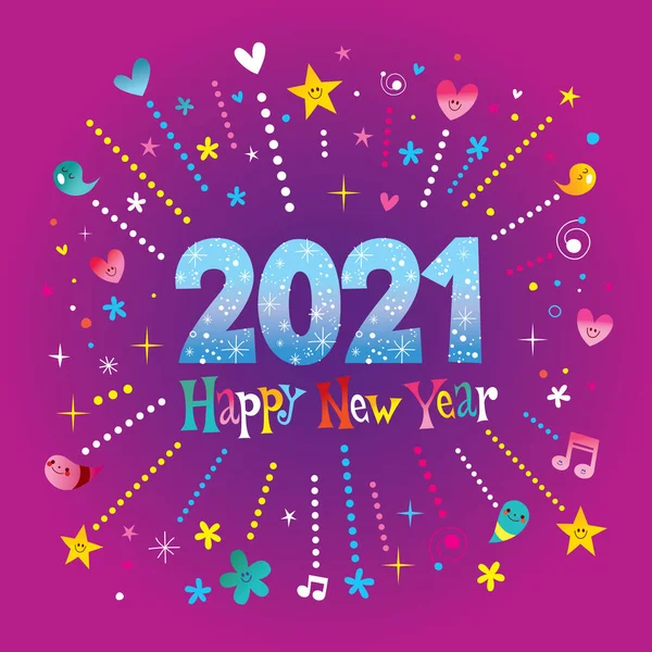 Feliz Año Nuevo 2021 Tarjeta Felicitación Vaya Extremadamente Impresionante — Archivo Imágenes Vectoriales