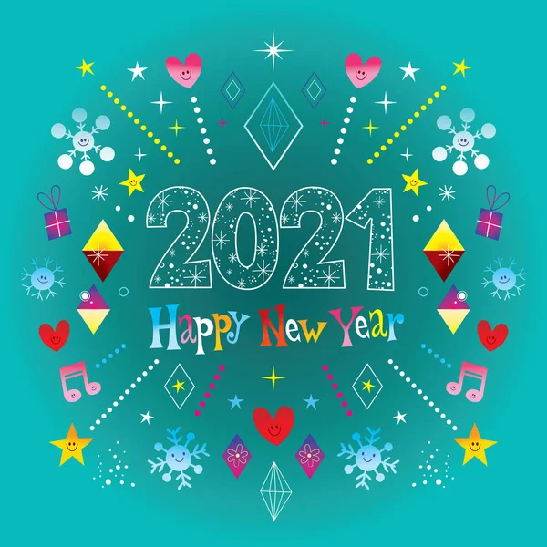 Feliz Año Nuevo 2021 Tarjeta Felicitación Vaya Extremadamente Impresionante — Archivo Imágenes Vectoriales