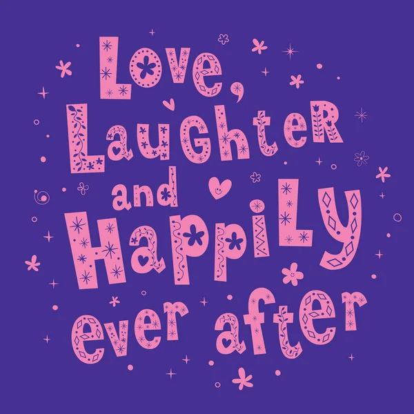 Love Laughter Happily Ever Matrimonio Design Illustrazioni Stock Royalty Free