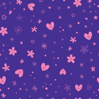 Sevimli kalpler kusursuz desen