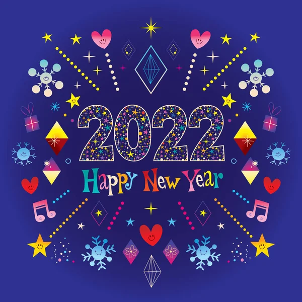 Feliz Año Nuevo 2022 Tarjeta Felicitación — Archivo Imágenes Vectoriales