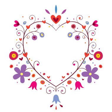 Çiçekli kalp çerçevesi