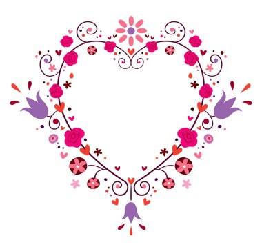 Çiçekli kalp çerçevesi