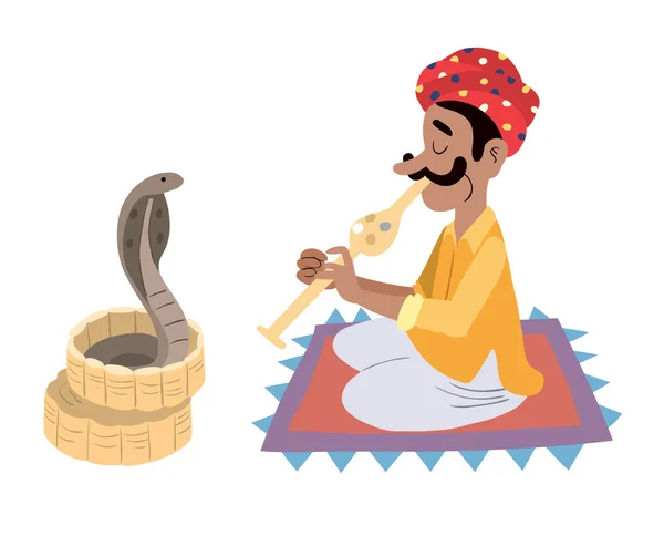 Indyjski snake charmer — Wektor stockowy