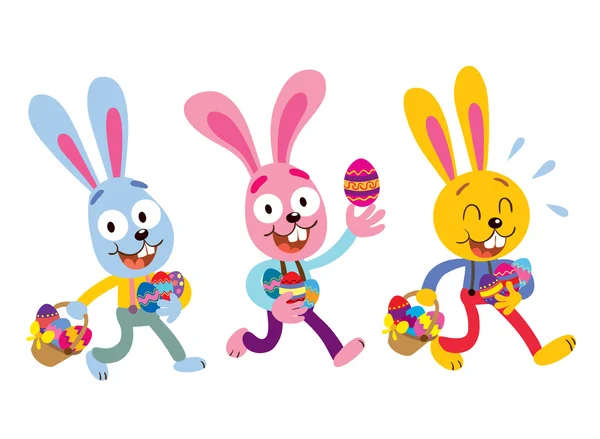 Easter bunnies — Stock Vector