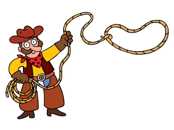 Cowboy met lasso — Stockvector