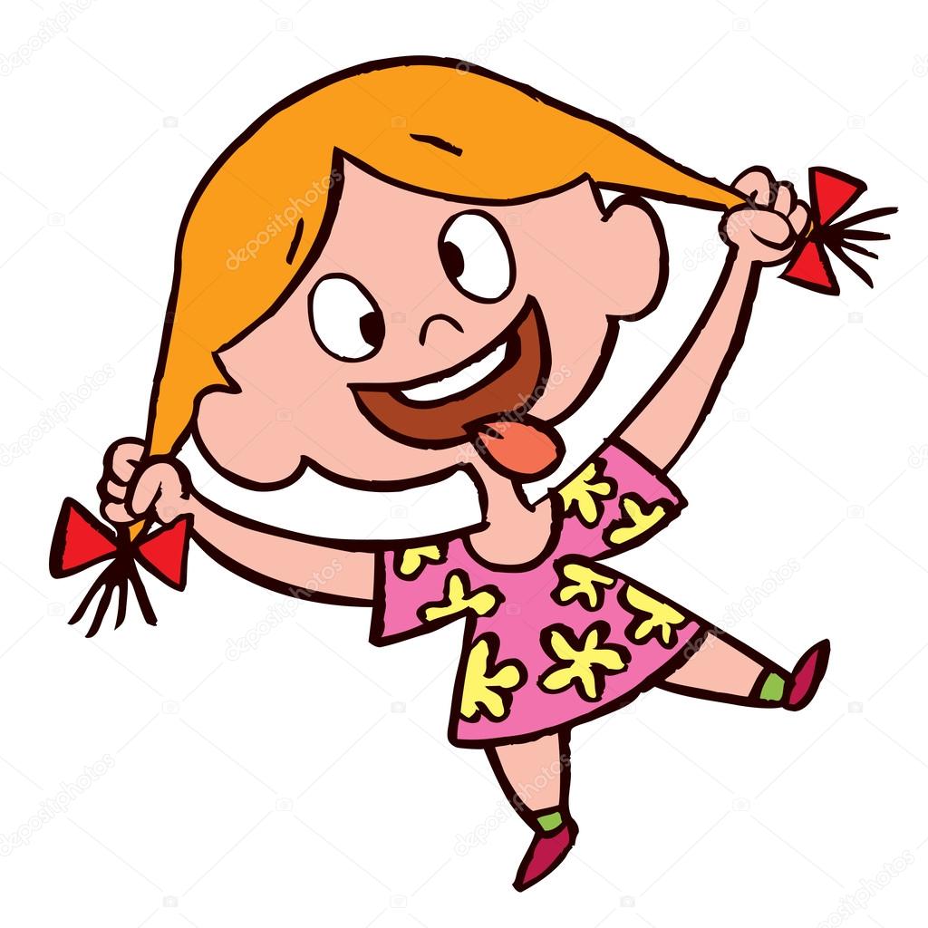 Little girl making silly face Stock Vector Image by ©Aliasching #58621675