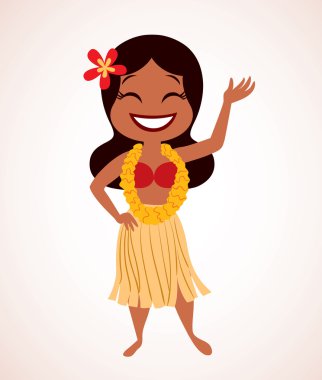 Hawaii hula girl clipart