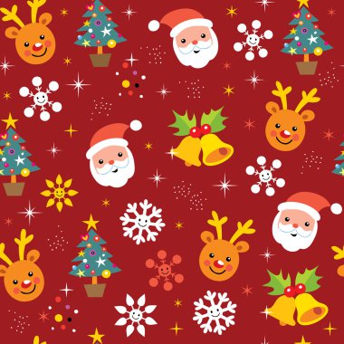 Ren geyiği ve Santa Noel desenle