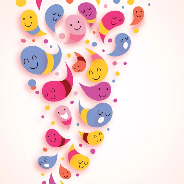 Happy abstract characters colorful background — Stock Vector