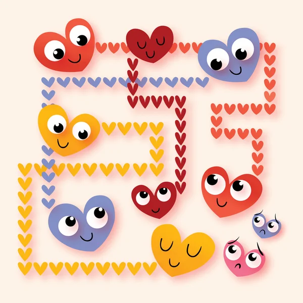 Cartoon hearts in love — Stock Vector