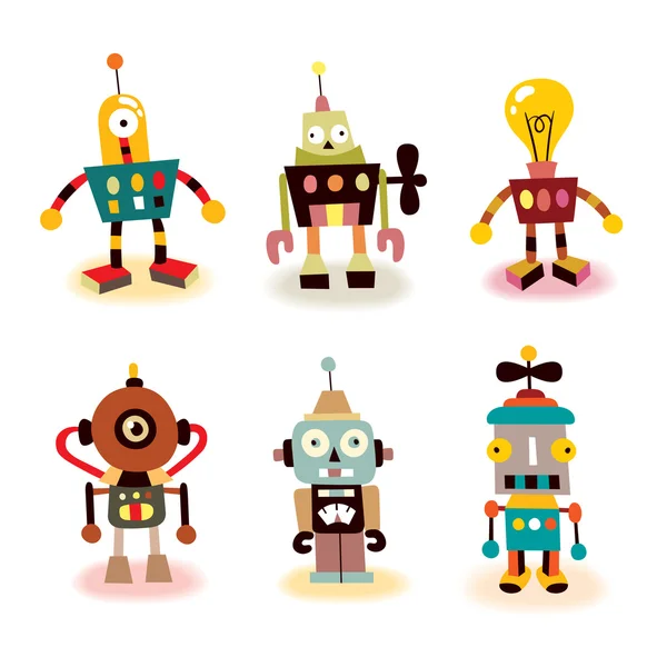 Cute robots set — Stock Vector