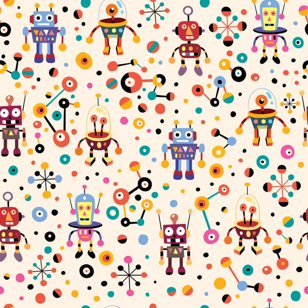 Lindo patrón de robots — Archivo Imágenes Vectoriales