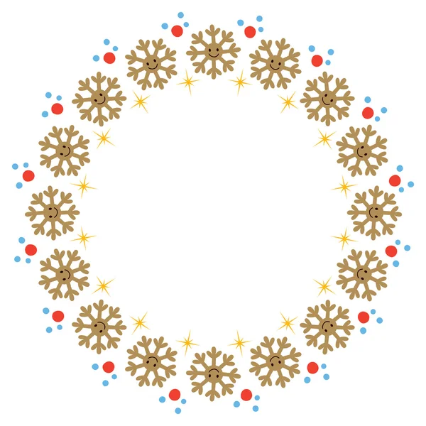Cute snowflakes Christmas frame — Stock Vector
