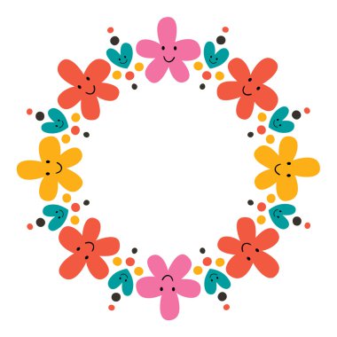 sevimli çiçek çerçevesi