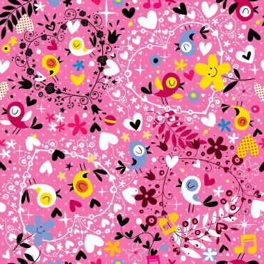 Aşk kuşları desen