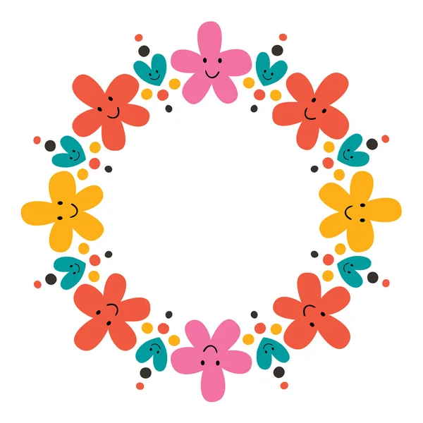 Schattig bloemen frame — Stockvector