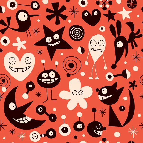 Abstract characters seamless pattern — Stock Vector