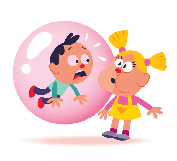 Gomme à bulles enfants — Image vectorielle