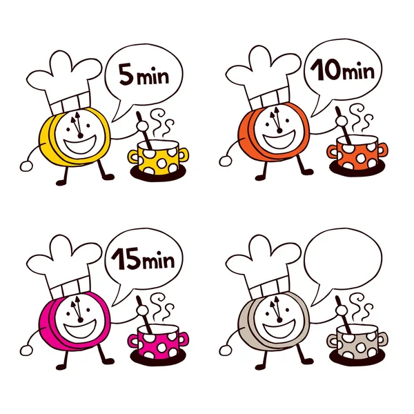 Cooking clock set — Stock Vector