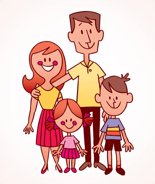 Familia de dibujos animados — Vector de stock