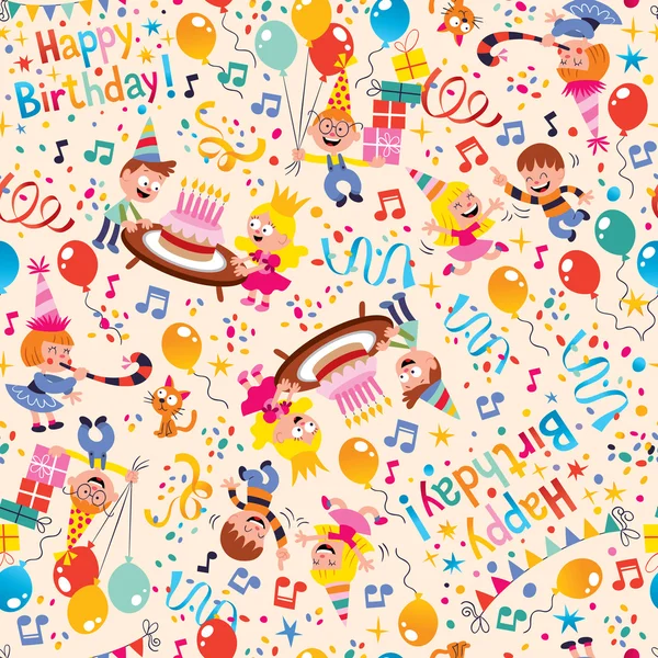 Happy Birthday kids party pattern — Stock Vector