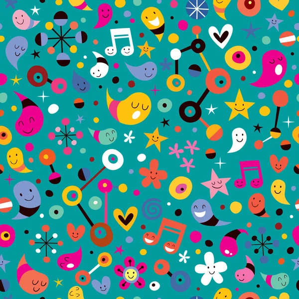 Fun cartoon pattern — Stock Vector