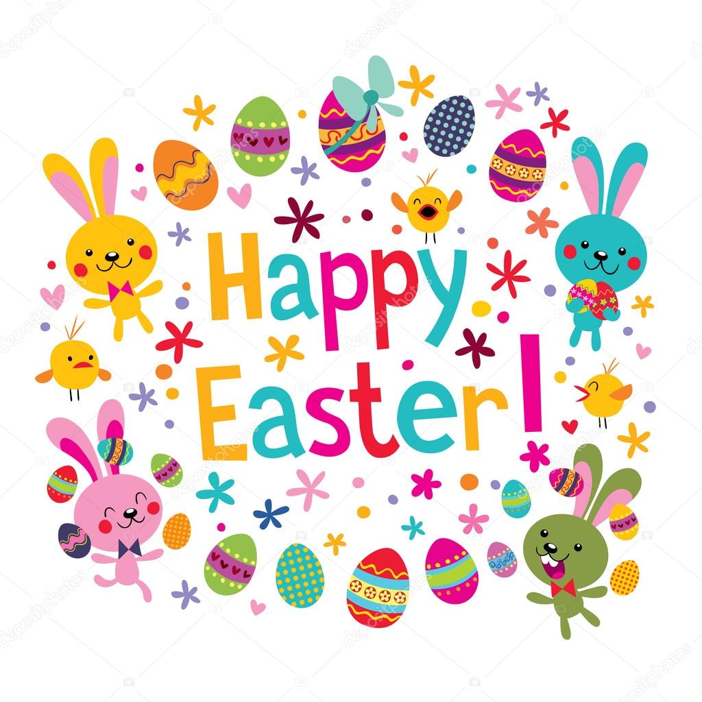 Cute Happy Easter greeting card Stock Illustration by ©Aliasching ...