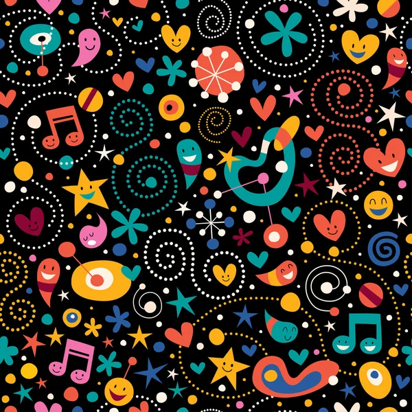 Fun cartoon pattern — Stock Vector