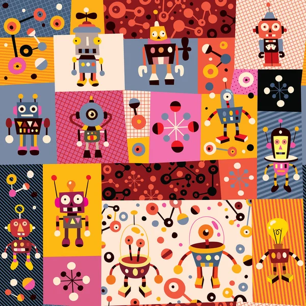 Robots pattern — Stock Vector