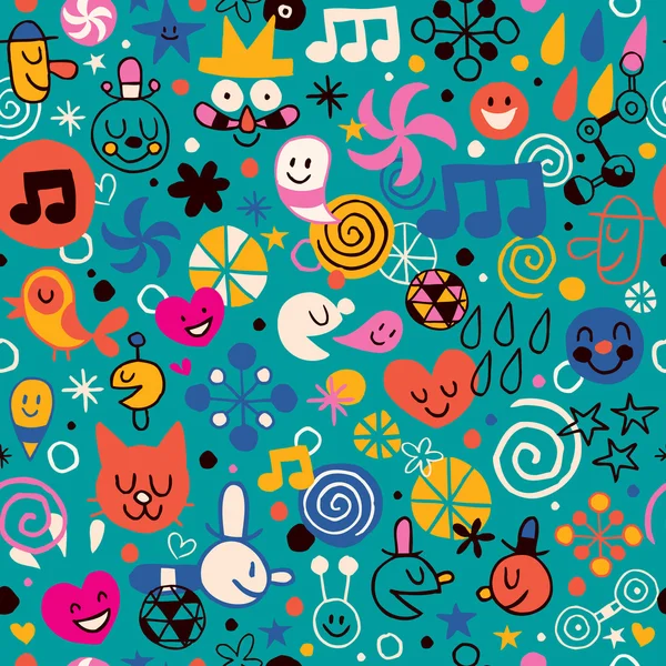 Fun cartoon pattern — Stock Vector