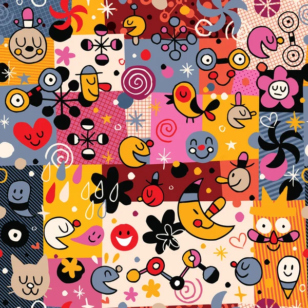 Fun cartoon pattern Stock Vector