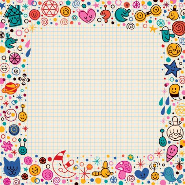 Çizgi film doodle kenarlık