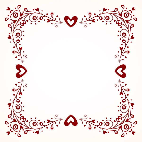 Декоративная рамка с сердцами — стоковый вектор
