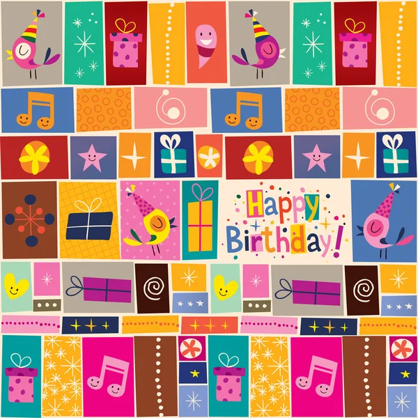 Happy birthday wrapping paper seamless pattern Stock Vector