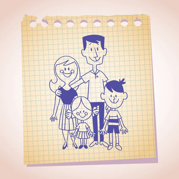 Čtyřčlenná rodina — Stockový vektor