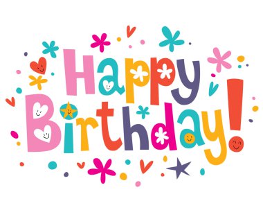 Happy Birthday text clipart