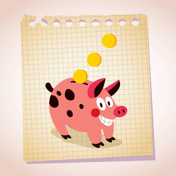 Piggy cartoon illustration — Stock Vector