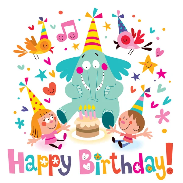 Tarjeta de cumpleaños feliz — Vector de stock